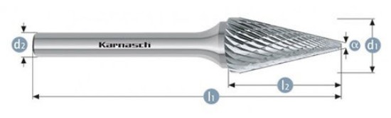 Εικόνα της Φρέζα καρβιδίου κωνική 12*25*6*70 Karnasch