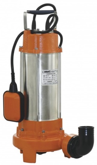 Εικόνα της Υποβρύχια αντλία λυμάτων με κοπτήρα 1800watt 14m 25000lt/h 2'' inox Kraft
