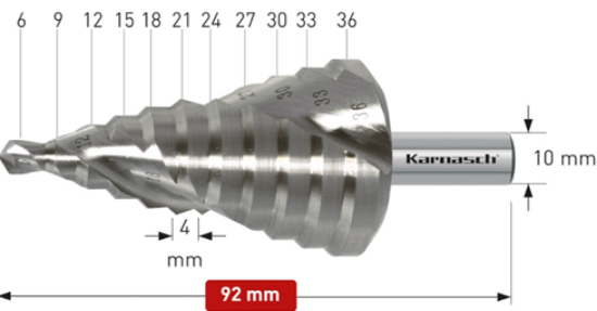 Εικόνα της Φρέζα με διαβάθμιση 6-36 mm Karnasch