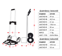 Εικόνα της Καρότσι πτυσσόμενο μεταφοράς αλουμινίου 200kg Express