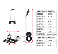 Εικόνα της Καρότσι πτυσσόμενο μεταφοράς αλουμινίου 90kg Express