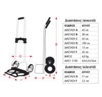 Εικόνα της Καρότσι πτυσσόμενο μεταφοράς αλουμινίου 90kg Express
