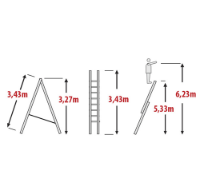 Εικόνα της Σκάλα διπλή επεκτεινόμενη βαρέως τύπου 2x12 24 σκαλιά Bulle