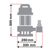 Εικόνα της Υποβρύχια αντλία λυμάτων με κοπτήρα 1800watt 14m 25000lt/h 2'' inox Kraft