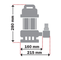 Εικόνα της Υποβρύχια αντλία ομβριων υδάτων 450watt 7.5m 7300 L/h 1"-1" 1/4'' Kraft