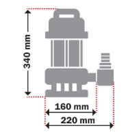 Εικόνα της Υποβρύχια αντλία ακαθαρτων υδάτων 900watt 8.5m 14000 Lt/h 1"-1" 1/4'' Kraft
