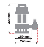 Εικόνα της Υποβρύχια αντλία ακαθάρτων υδάτων 750watt 9m 10000Lt/h 1"-1" 1/2'' inox Kraft