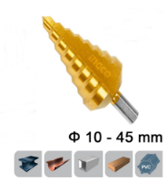 Εικόνα της Τρυπάνι Κωνικό με Διαβάθμιση 10-45 mm INGCO