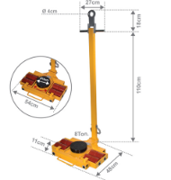 Εικόνα της Φορείο με περιστρεφόμενο πέλμα και τιμόνι για μεταφορα 8 τόνων με ράουλα PU με ρουλεμάν Epress