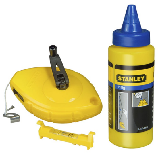 Εικόνα της Σετ νήμα στάθμης 30m με πούδρα μπλέ και αλφαδάκι Stanley