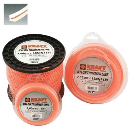 Εικόνα της Μεσινέζα τετράγωνη με εωισχυμένο πυρήνα 15μ 3.00mm d-cut Kraft