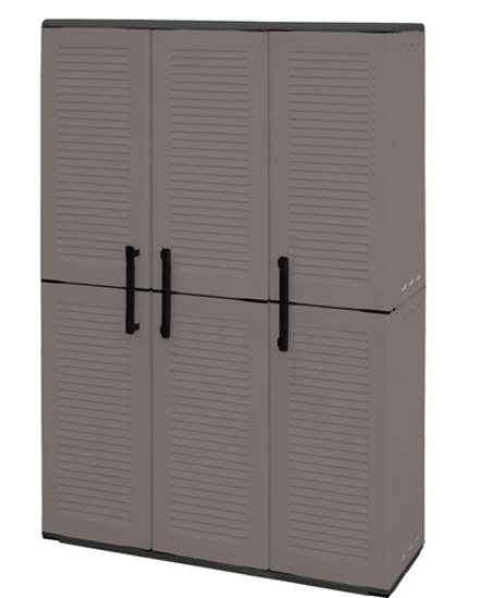 Εικόνα της Ντουλάπα Πλαστική EASY Made in Italy από Ανθεκτικό Πολυπροπυλένιο, Διαστάσεις 102x37x163 cm, με 3 Πόρτες